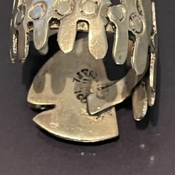 Stunning Vintage Taxco Mexico Fish Skeleton Sterling Silver Wrap Adjustable Stat - Picture 4 of 11